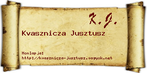 Kvasznicza Jusztusz névjegykártya